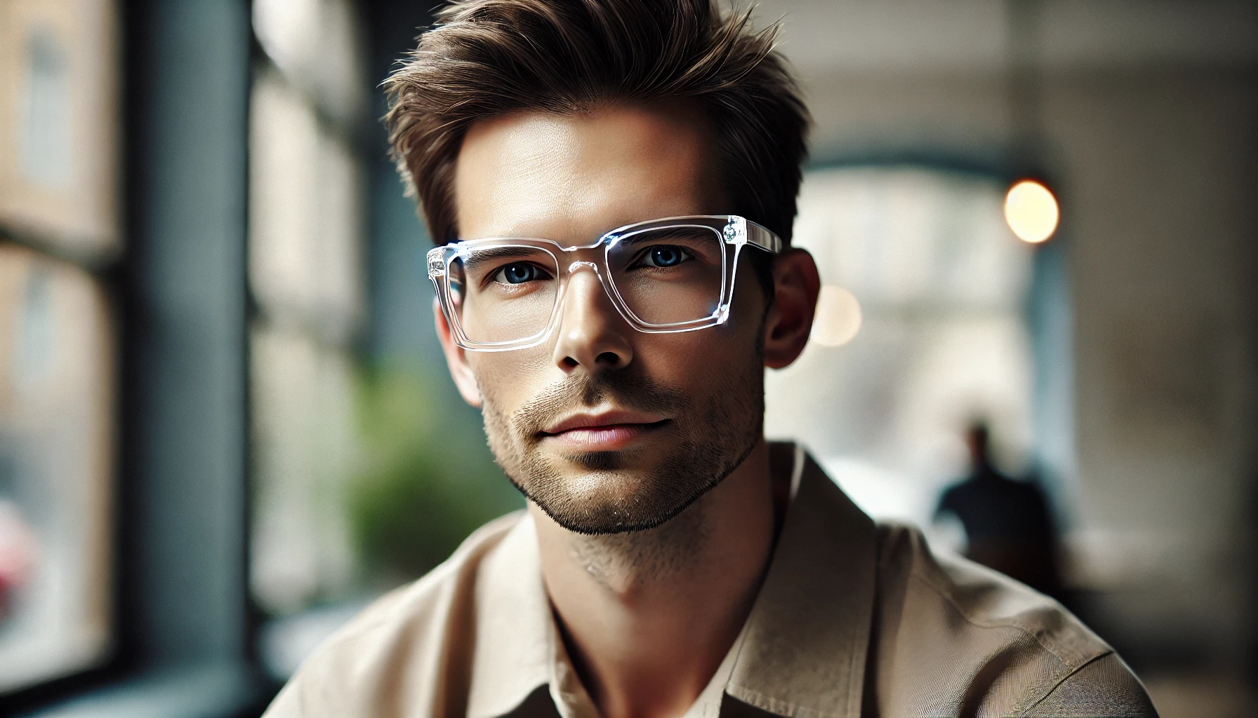 Armação de Oculos Acrilico Transparente Masculino